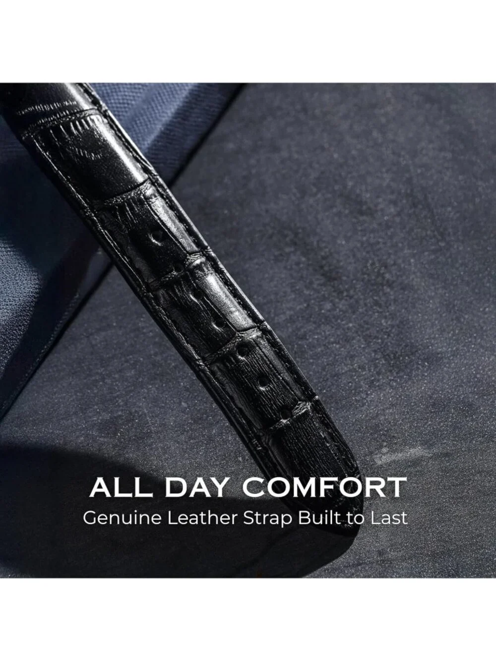 Mens Black Gold Analog Genuine Leather Strap Ultra-Thin Waterproof Classic Watch